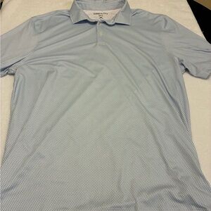 Kenneth Cole Light Blue Patterned Polo Shirt